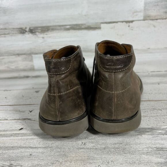 Clarks Mens Leather Lace Up Round Toe Desert Chukka Ankle Boots Brown Size 12 - Picture 3 of 7